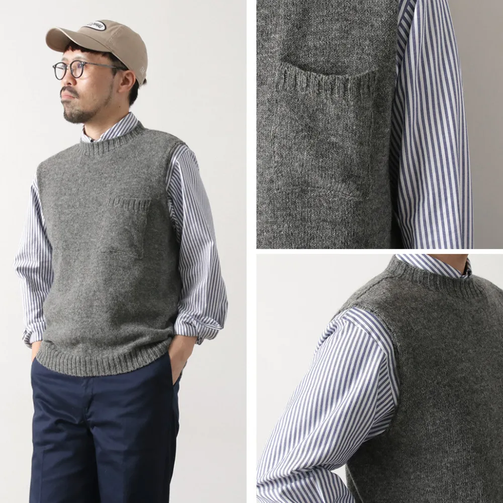 TOM SIMPSON Knits^/ Crew Neck Pocket Knit Vest