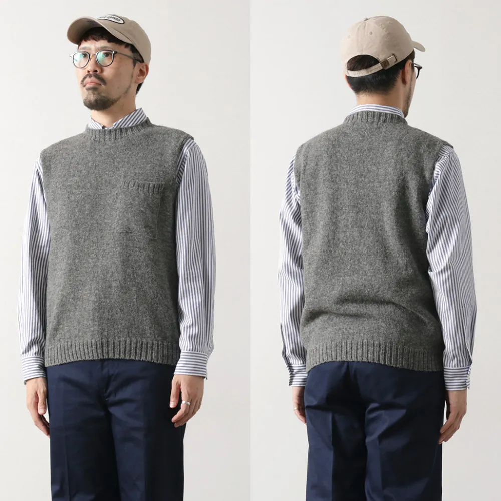 TOM SIMPSON Knits^/ Crew Neck Pocket Knit Vest