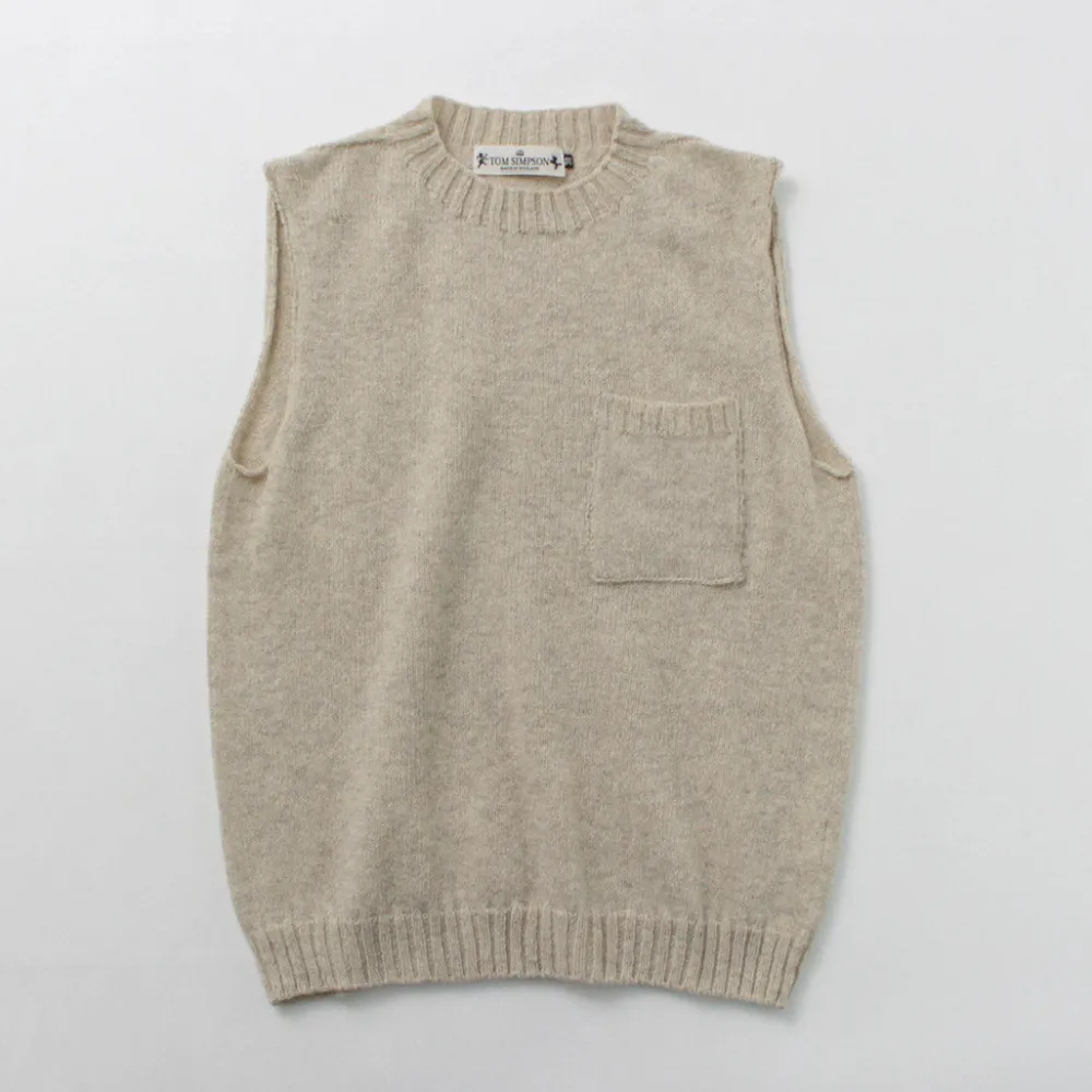 TOM SIMPSON Knits^/ Crew Neck Pocket Knit Vest