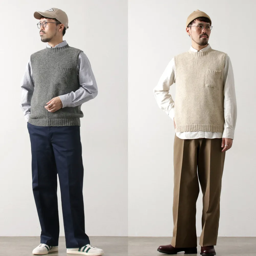 TOM SIMPSON Knits^/ Crew Neck Pocket Knit Vest