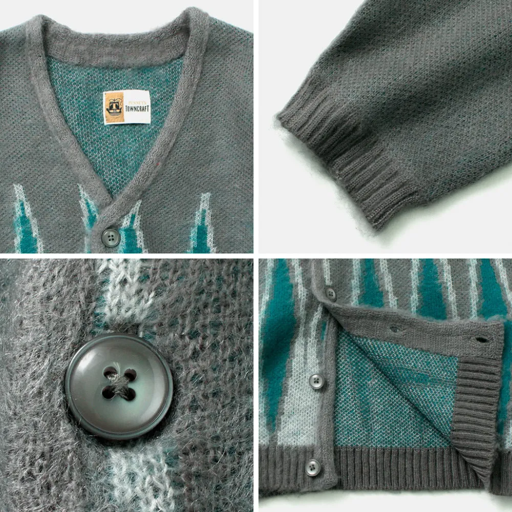 TOWN CRAFT Cardigans^/ Vintage Pattern Shaggy Cardigan