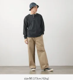 TOWN TOPIC T-Shirts^/ Ankle Henley L/S Tee