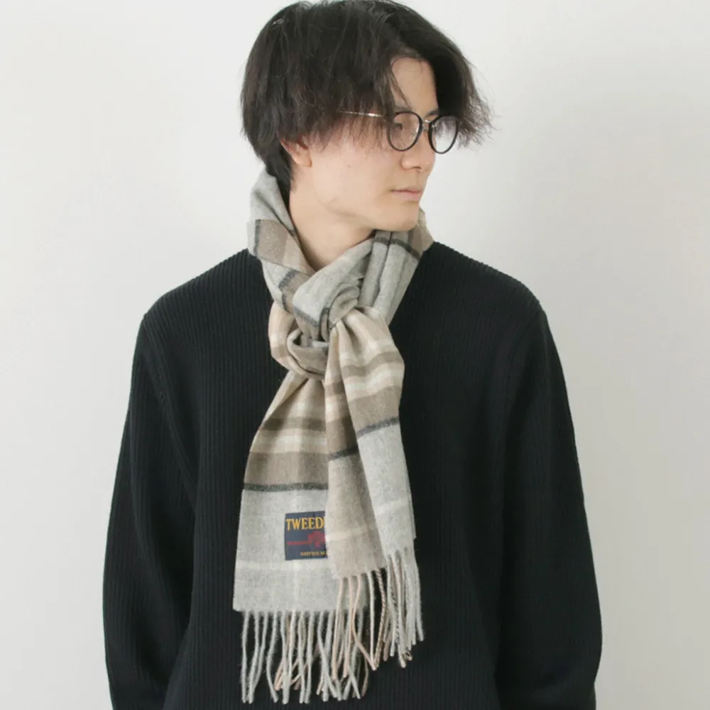 TWEED MILL Scarfs^/ Lambs Wool Plaid Scarf