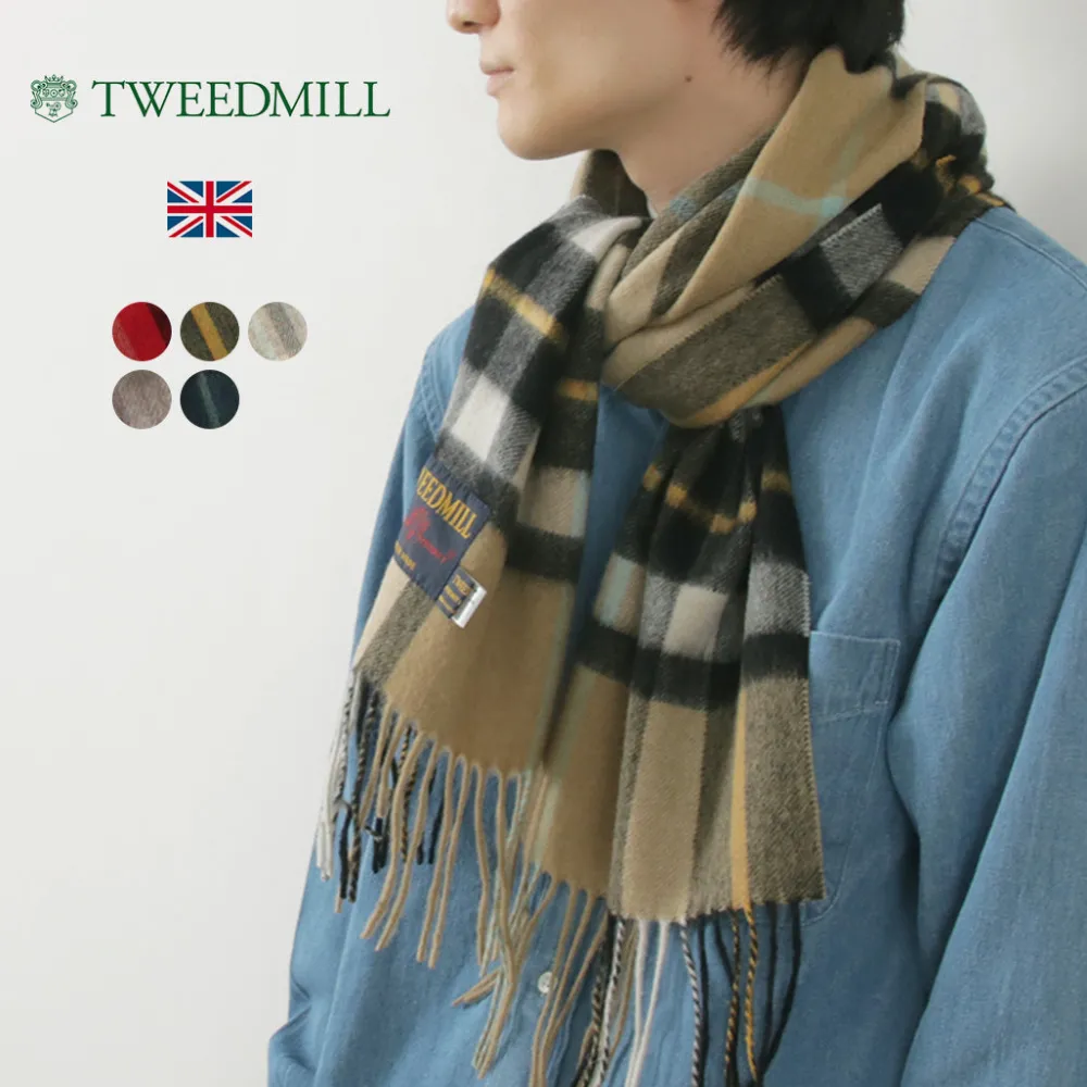 TWEED MILL Scarfs^/ Lambs Wool Plaid Scarf