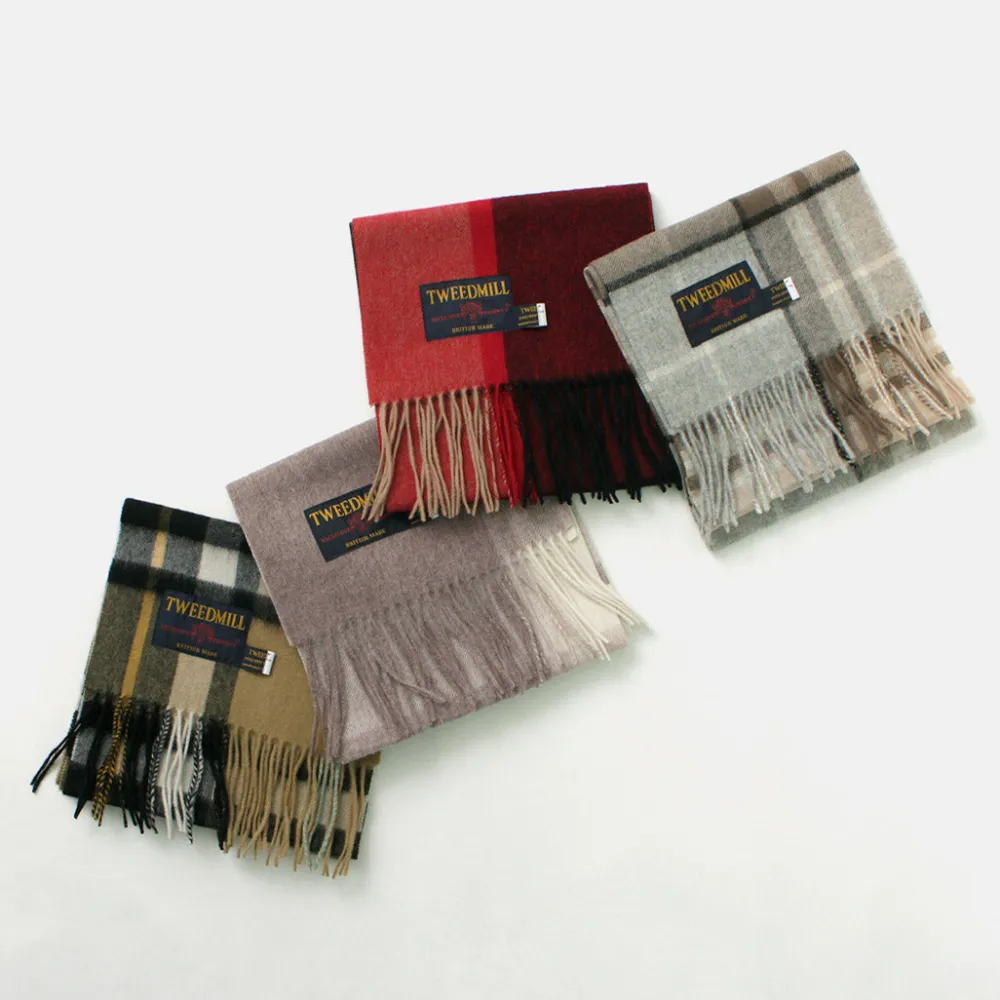 TWEED MILL Scarfs^/ Lambs Wool Plaid Scarf