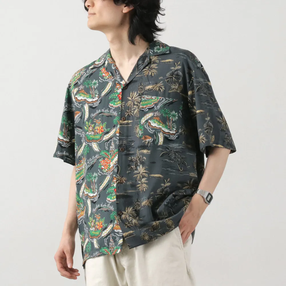 TWO PALMS Shirts^/ Hawaiian Shirt Crazy Golden Vintage x Friendly Isle gray