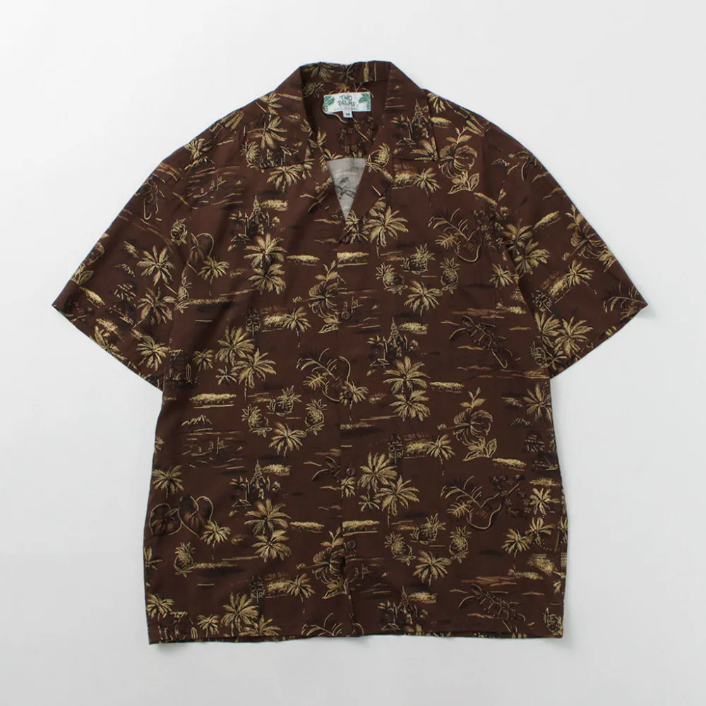 TWO PALMS Shirts^/ Hawaiian shirt Golden Vintage brown