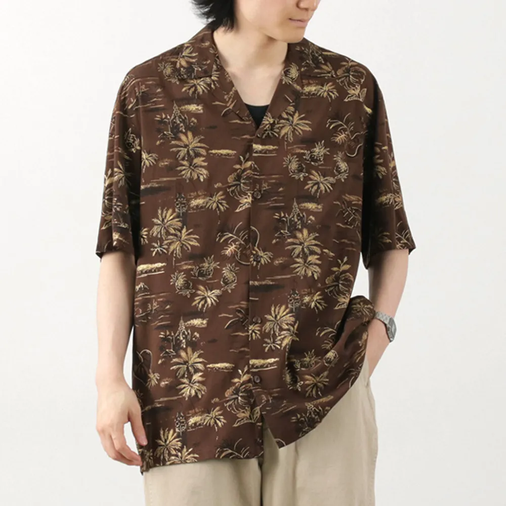 TWO PALMS Shirts^/ Hawaiian shirt Golden Vintage brown