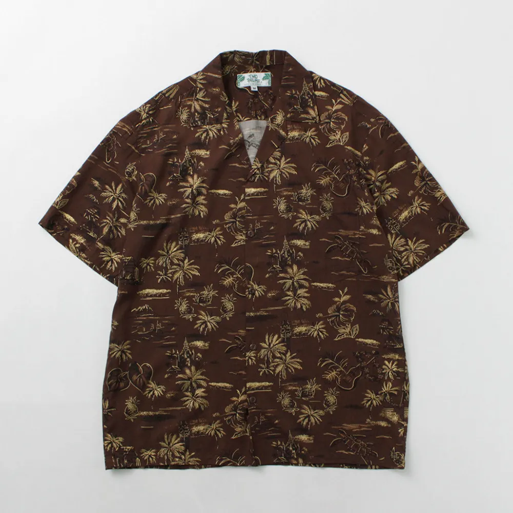 TWO PALMS Shirts^/ Hawaiian shirt Golden Vintage brown