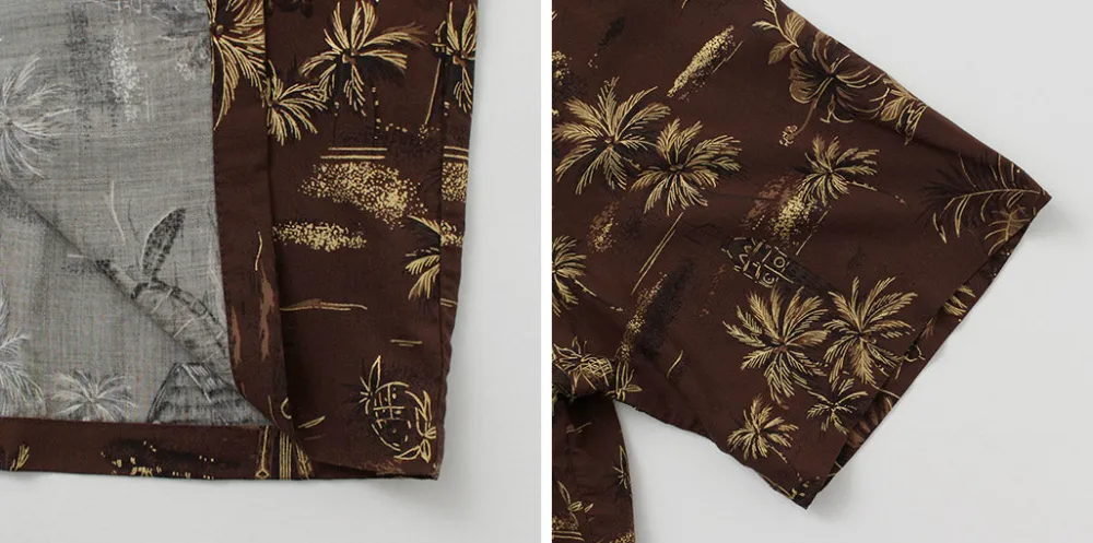 TWO PALMS Shirts^/ Hawaiian shirt Golden Vintage brown