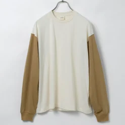 UNDYED T-Shirts^/ Long Sleeve Combi T-Shirt Colored Organic Cotton