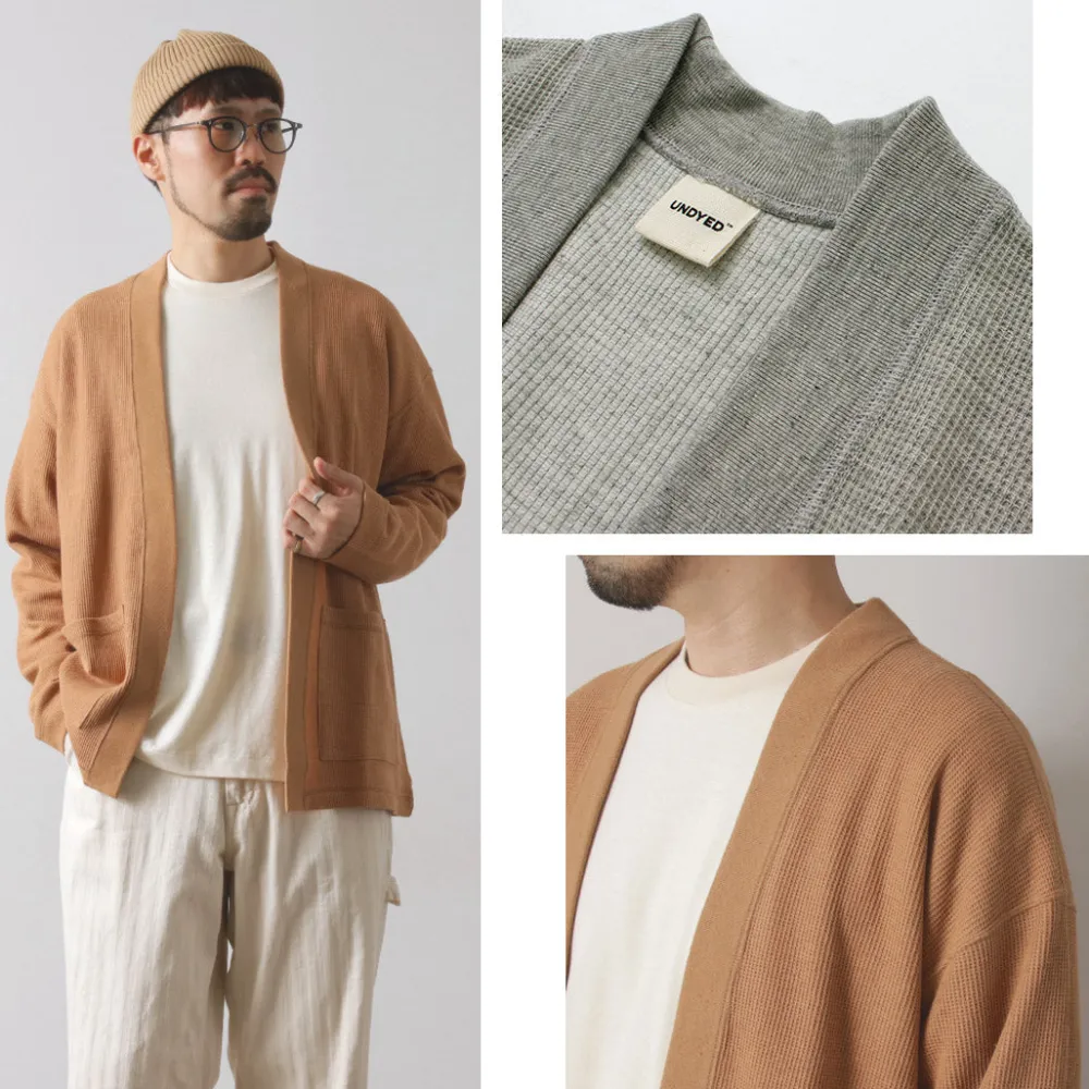 UNDYED Cardigans^/ Waffle Cardigan Colored Organic Cotton