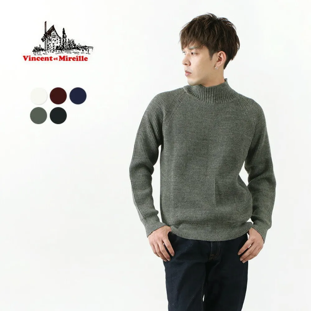 VINCENT ET MIREILLE Knits^/ 8GG Baby-bed Knit High Neck Knit