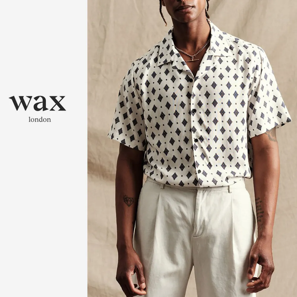 WAX LONDON Shirts^/ Didcot Short Sleeve Shirt Ditsy Tile