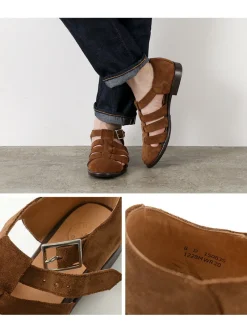 WHEELROBE Leather Shoes & Boots^/ Gurkha sandal suede camel