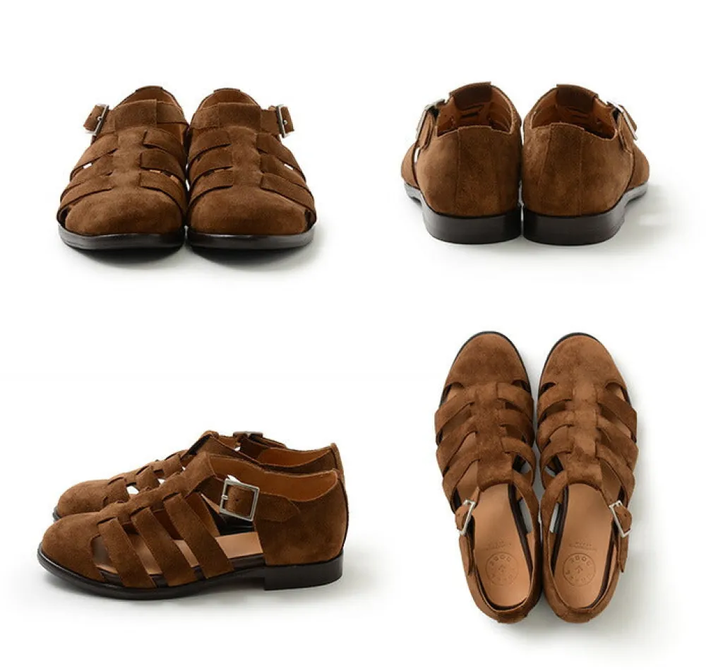 WHEELROBE Leather Shoes & Boots^/ Gurkha sandal suede camel