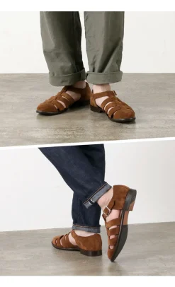 WHEELROBE Leather Shoes & Boots^/ Gurkha sandal suede camel