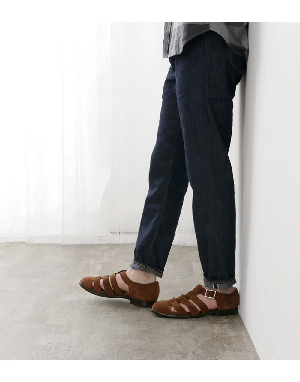 WHEELROBE Leather Shoes & Boots^/ Gurkha sandal suede camel