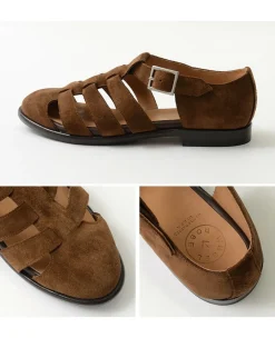 WHEELROBE Leather Shoes & Boots^/ Gurkha sandal suede camel