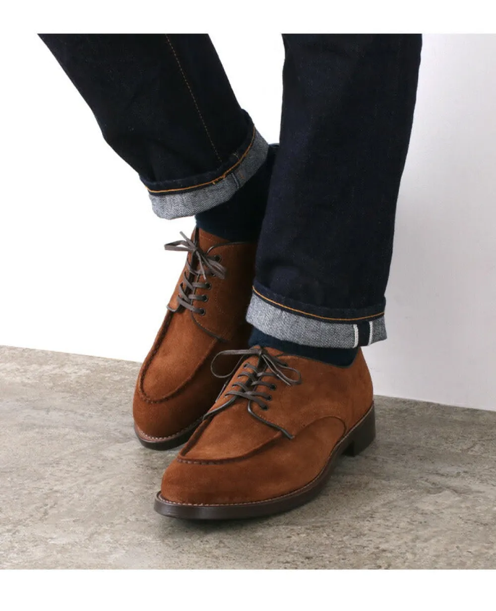 WHEELROBE Leather Shoes & Boots^/ 15078S Heavy Stitching Moc Toe Suede Shoes
