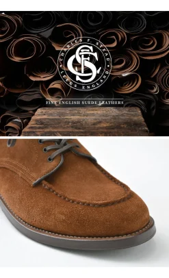 WHEELROBE Leather Shoes & Boots^/ 15078S Heavy Stitching Moc Toe Suede Shoes