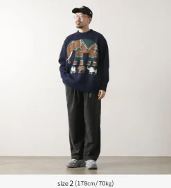 WHITE MOUNTAINEERING Knits^/ Elephant Crewneck Pullover Knit navy