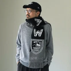 WHITE MOUNTAINEERING Scarfs^/ Football Scarf black