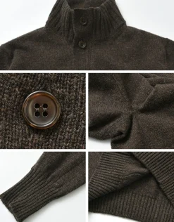 WILLIAM LOCKIE Cardigans^/ Lambs Wool Turtleneck Cardigan