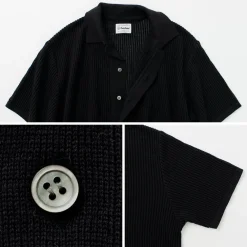 YONETOMI NEW BASIC Shirts^/ Cotton SUKASHI Knit Shirt
