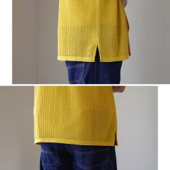 YONETOMI NEW BASIC Shirts^/ Cotton SUKASHI Knit Shirt
