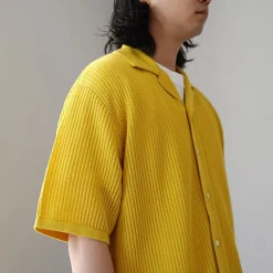 YONETOMI NEW BASIC Shirts^/ Cotton SUKASHI Knit Shirt