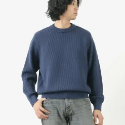 YONETOMI NEW BASIC Knits^/ Extra Fine Wool Ribbed Knit Pullover