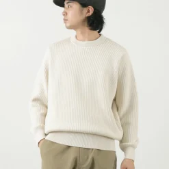 YONETOMI NEW BASIC Knits^/ Extra Fine Wool Ribbed Knit Pullover