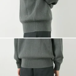 YONETOMI NEW BASIC Knits^/ Extra Fine Wool Ribbed Knit Pullover