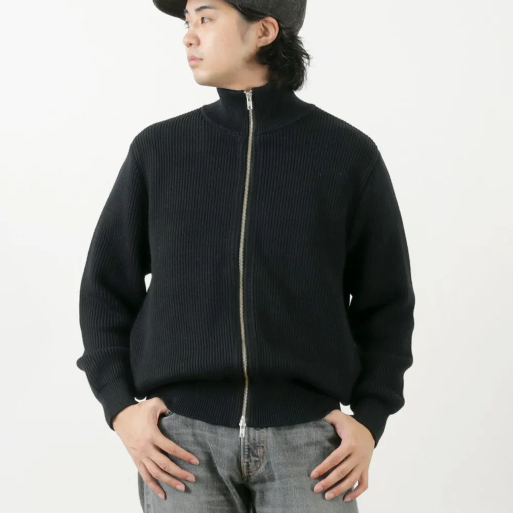 YONETOMI NEW BASIC Knits^/ Extra Fine Wool Ribbed Knit Blouson