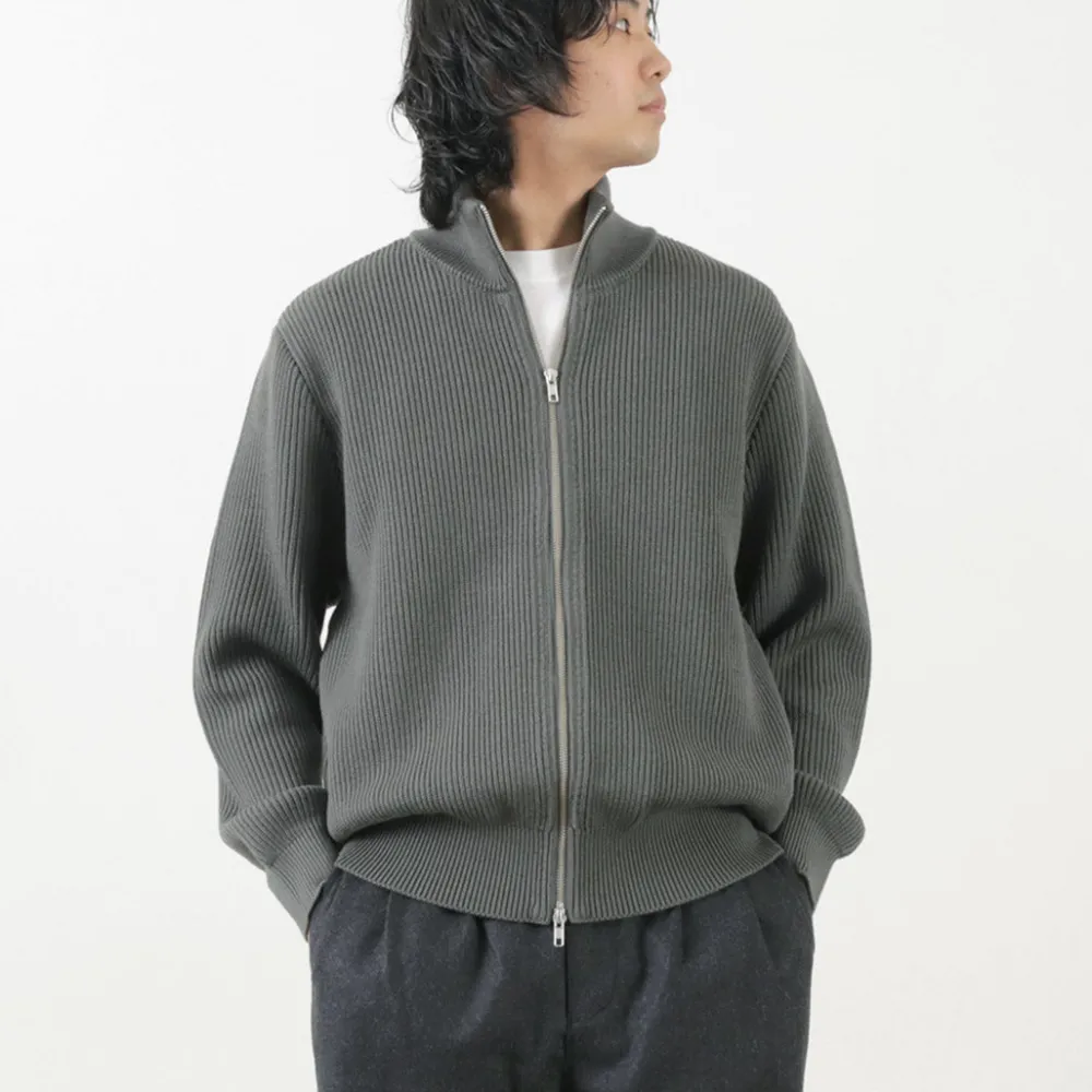 YONETOMI NEW BASIC Knits^/ Extra Fine Wool Ribbed Knit Blouson