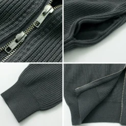 YONETOMI NEW BASIC Knits^/ Extra Fine Wool Ribbed Knit Blouson
