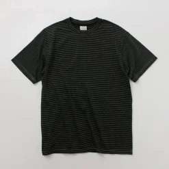 YONETOMI NEW BASIC T-Shirts^/ Garment Dye Striped T-Shirt