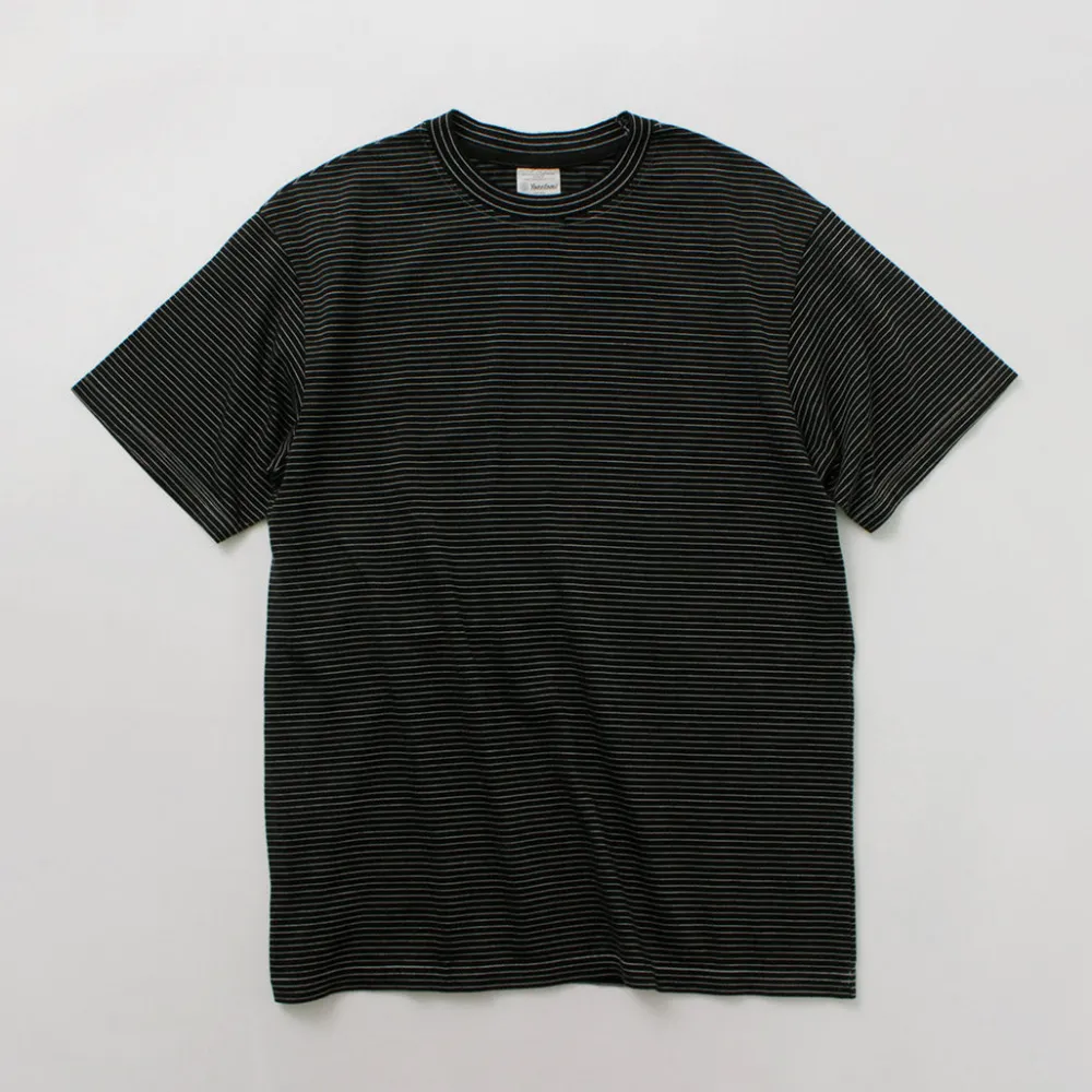 YONETOMI NEW BASIC T-Shirts^/ Garment Dye Striped T-Shirt