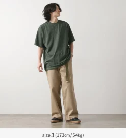 YONETOMI NEW BASIC T-Shirts^/ Garment Dye Striped T-Shirt