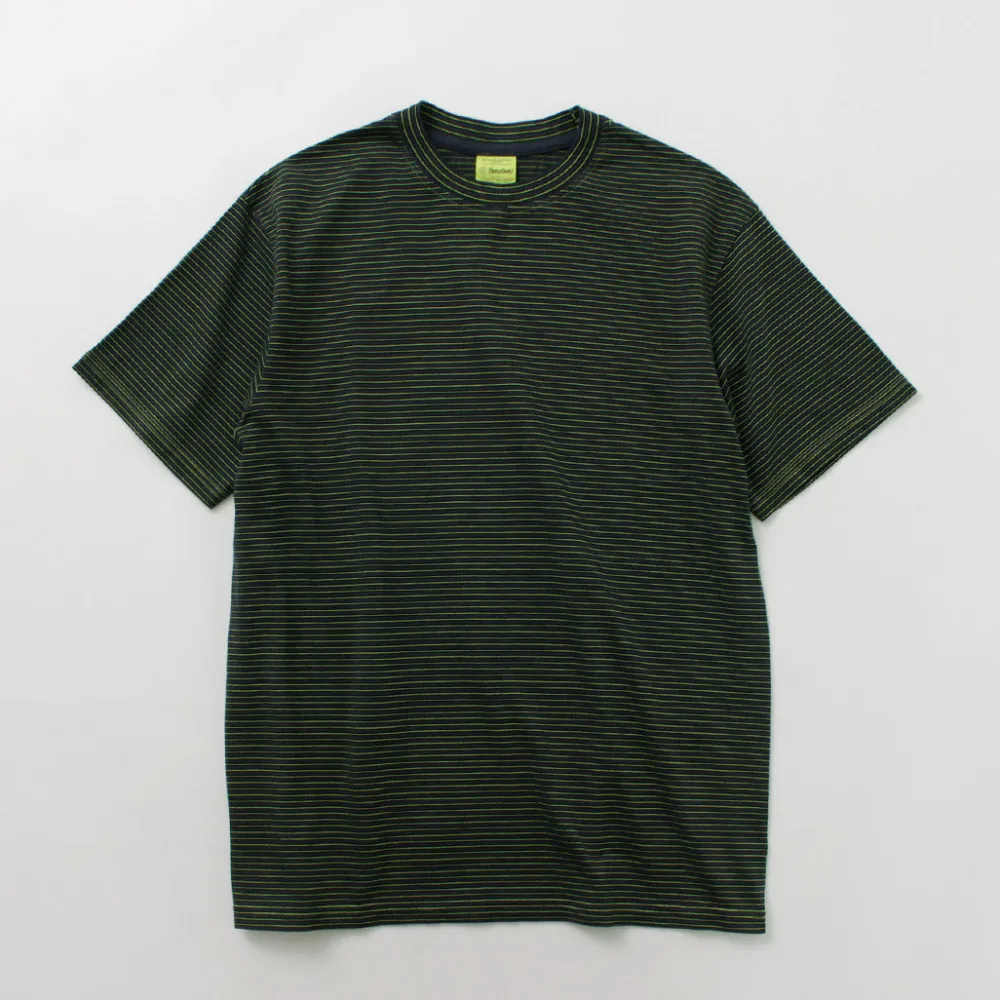 YONETOMI NEW BASIC T-Shirts^/ Garment Dye Striped T-Shirt