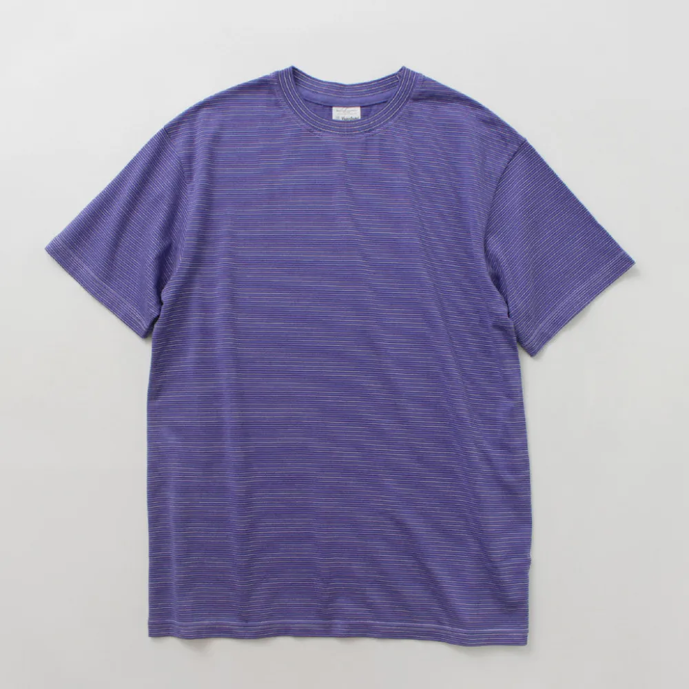 YONETOMI NEW BASIC T-Shirts^/ Garment Dye Striped T-Shirt
