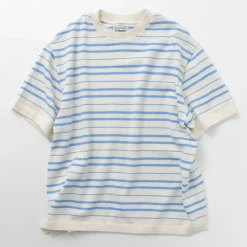 YONETOMI NEW BASIC T-Shirts^/ Light Wave Cotton Knitted Pullover T-shirt