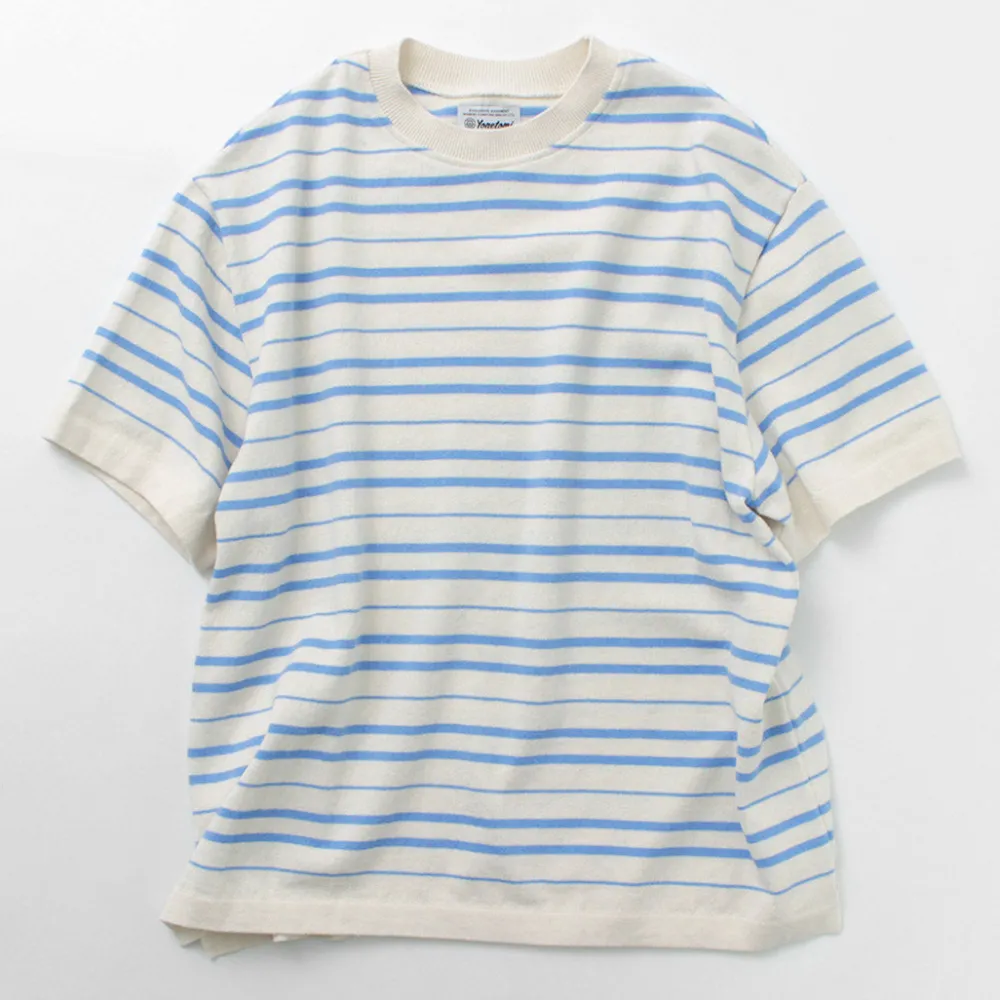 YONETOMI NEW BASIC T-Shirts^/ Light Wave Cotton Knitted Pullover T-shirt