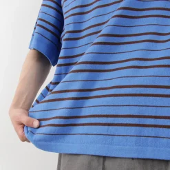 YONETOMI NEW BASIC T-Shirts^/ Light Wave Cotton Knitted Pullover T-shirt