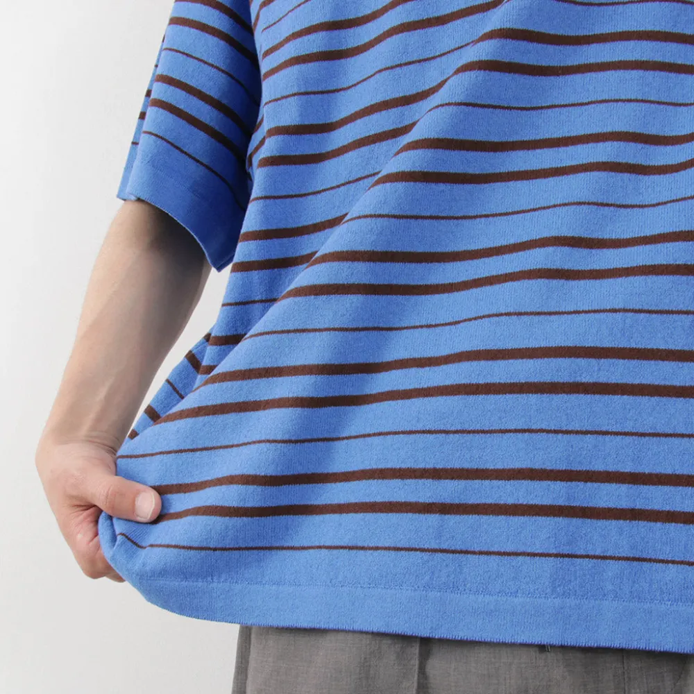 YONETOMI NEW BASIC T-Shirts^/ Light Wave Cotton Knitted Pullover T-shirt