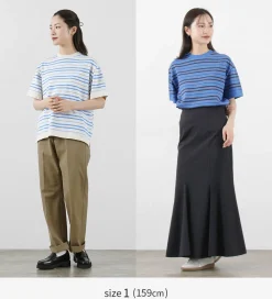 YONETOMI NEW BASIC T-Shirts^/ Light Wave Cotton Knitted Pullover T-shirt