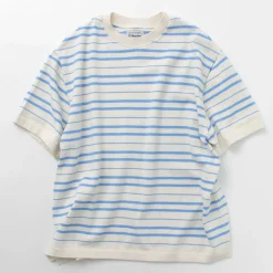 YONETOMI NEW BASIC T-Shirts^/ Light Wave Cotton Knitted Pullover T-shirt