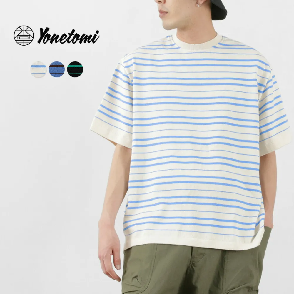 YONETOMI NEW BASIC T-Shirts^/ Light Wave Cotton Knitted Pullover T-shirt