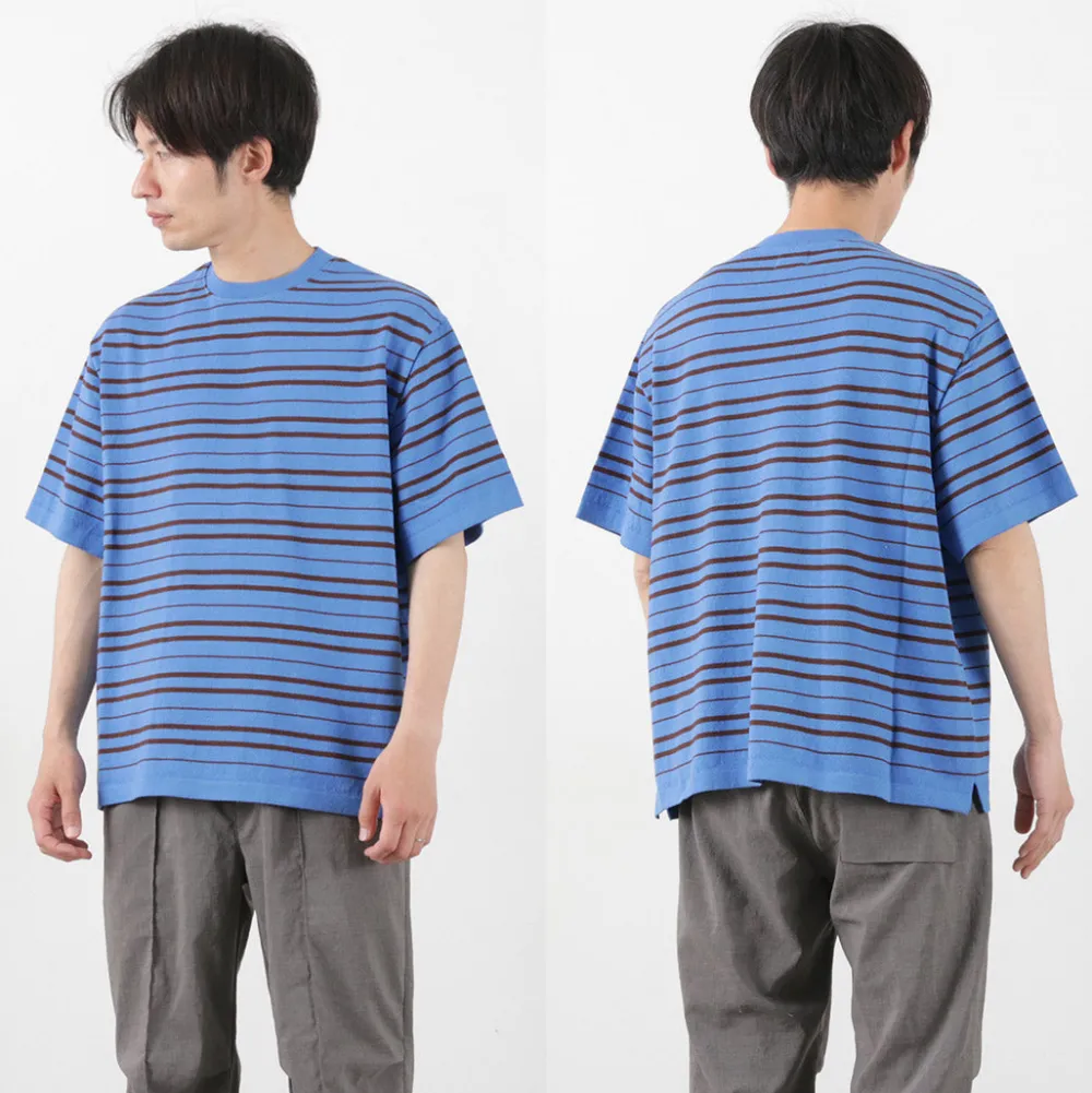 YONETOMI NEW BASIC T-Shirts^/ Light Wave Cotton Knitted Pullover T-shirt